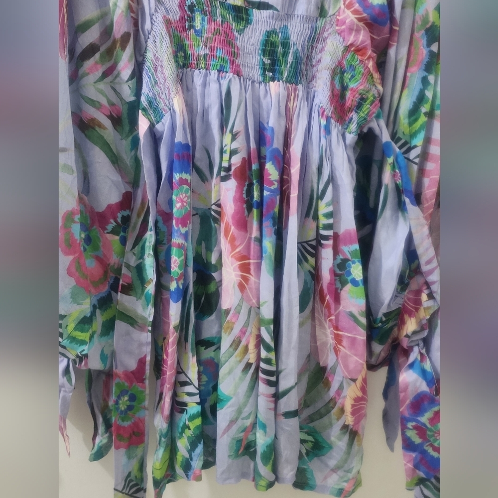 Miss June Paris Floral Long Sleeve Dress, Size Small, 100 % Modal - Picture 7 of 11